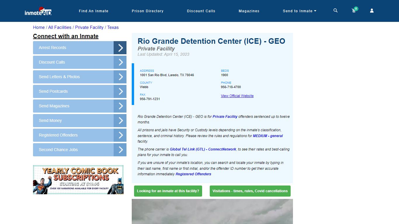 Rio Grande Detention Center (ICE) - GEO - Inmate Search - Laredo, TX