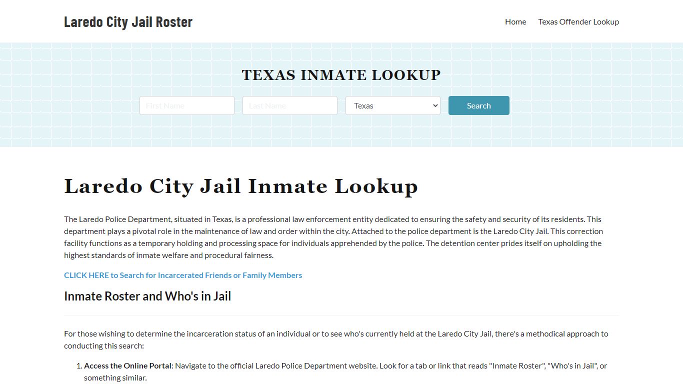 Laredo Police Department & City Jail, TX Inmate Roster, Arrests, Mugshots
